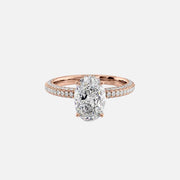  The Celine Oval Lab Diamond Ring 14k Rose Gold 001