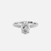  The Celine Oval Lab Diamond Ring 14k White Gold 001