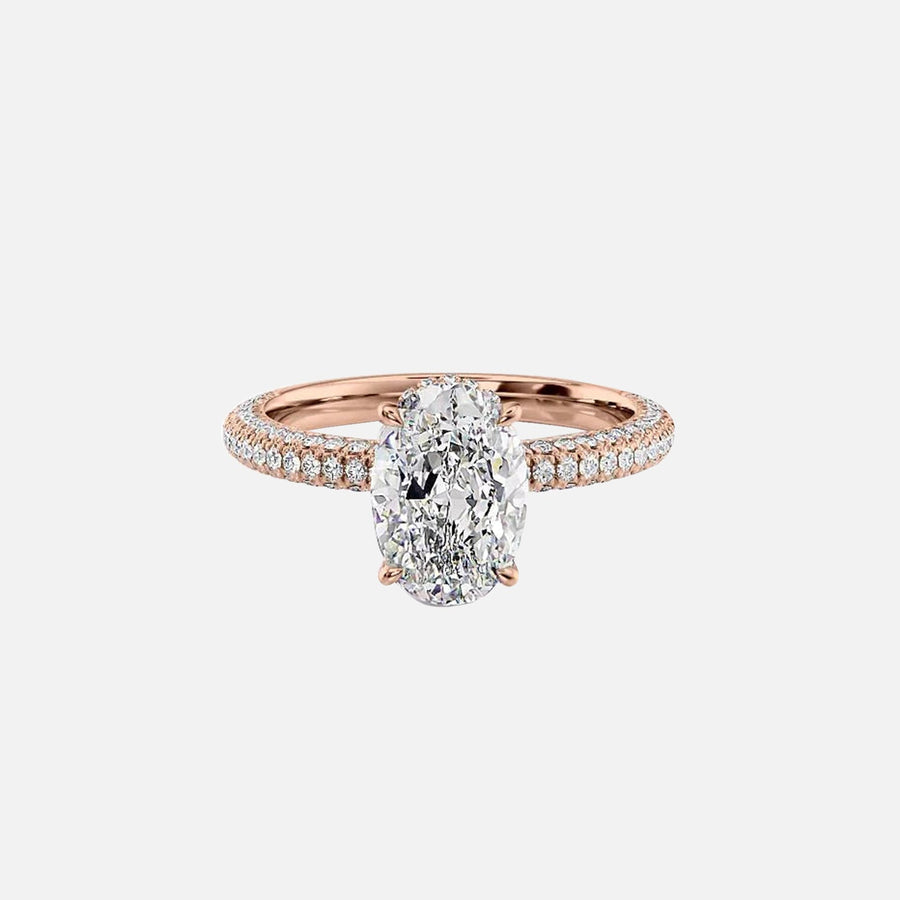  The Celine Oval Lab Diamond Ring 18k Rose Gold 001
