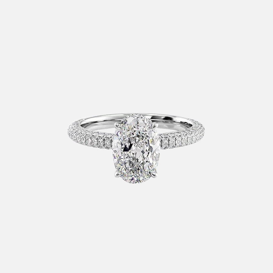  The Celine Oval Lab Diamond Ring 18k White Gold 001