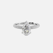  The Celine Pear Lab Diamond Ring 14k White Gold 001