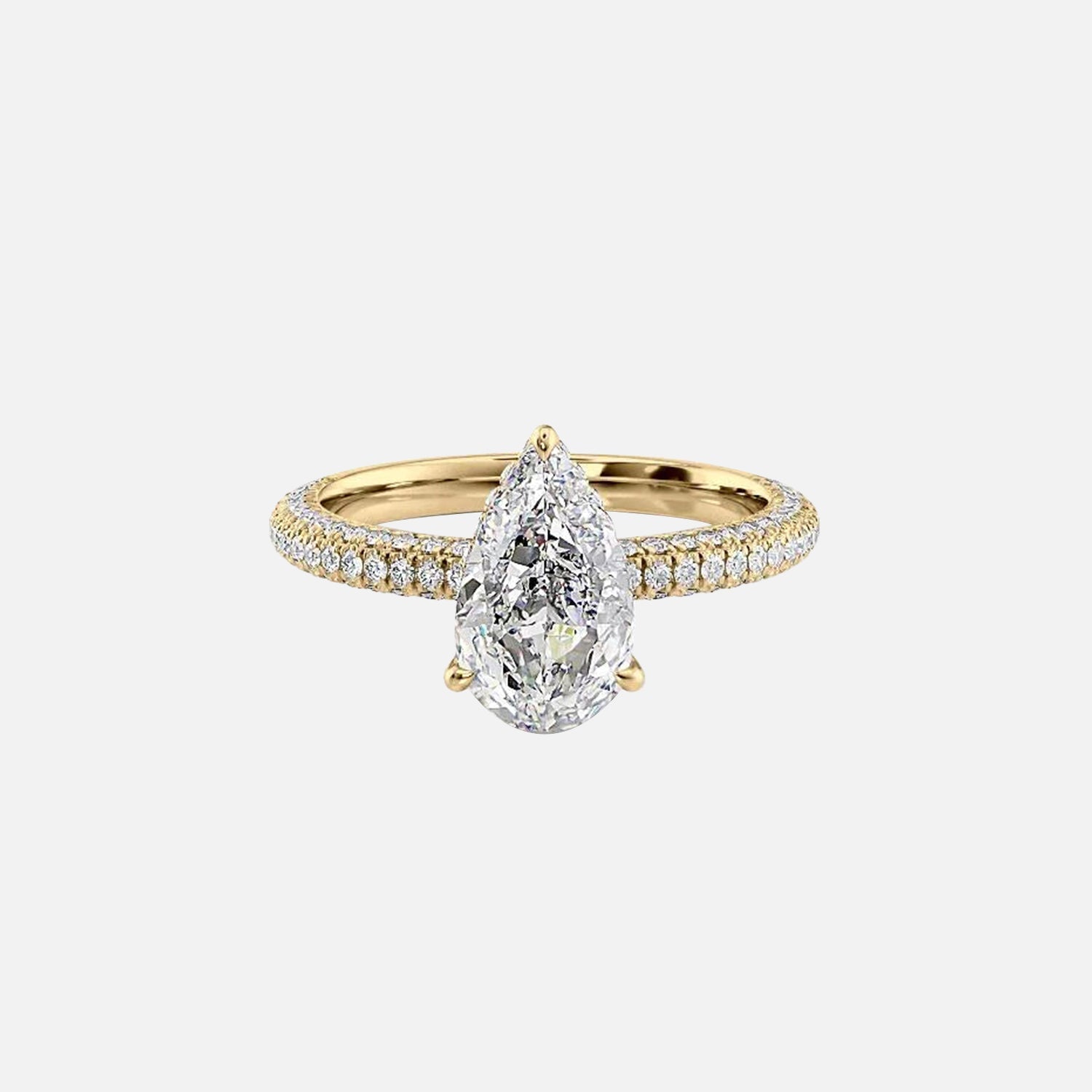 The Celine Pear Lab Diamond Ring 14k Yellow Gold 001