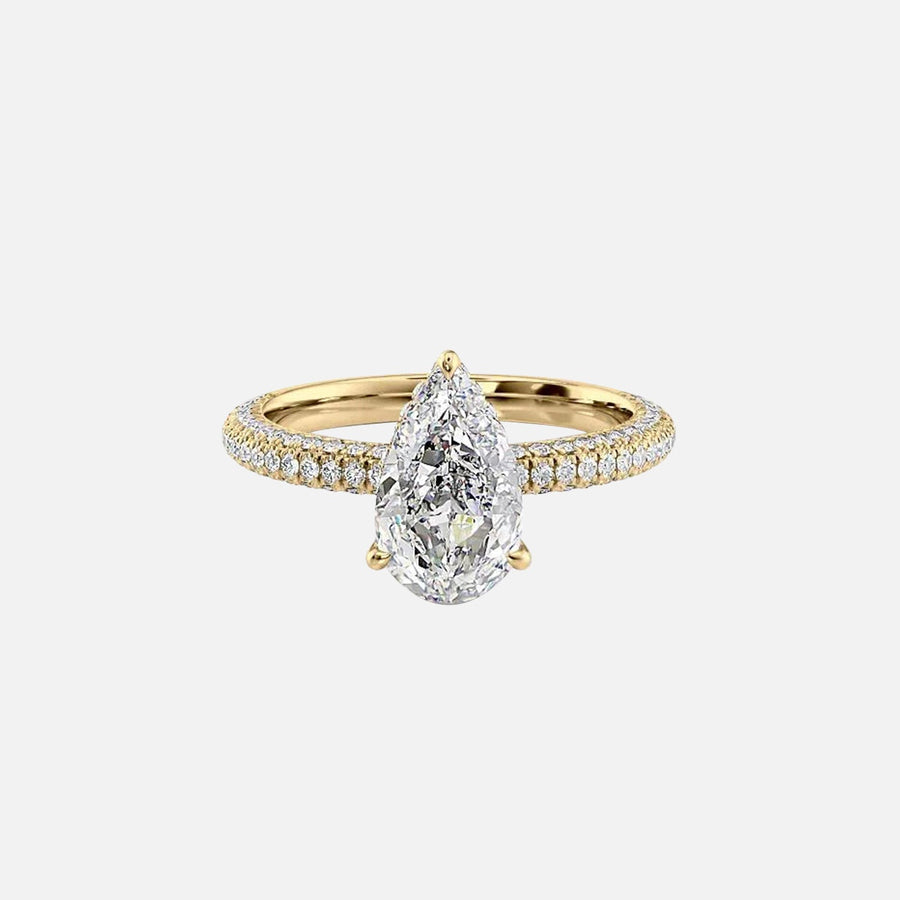 The Celine Pear Lab Diamond Ring 14k Yellow Gold 001
