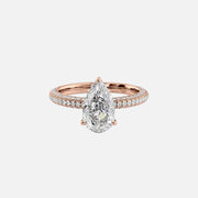  The Celine Pear Moissanite Ring 14k Rose Gold 001