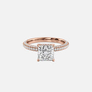 The Celine Princess Lab Diamond Ring 14k Rose Gold 001