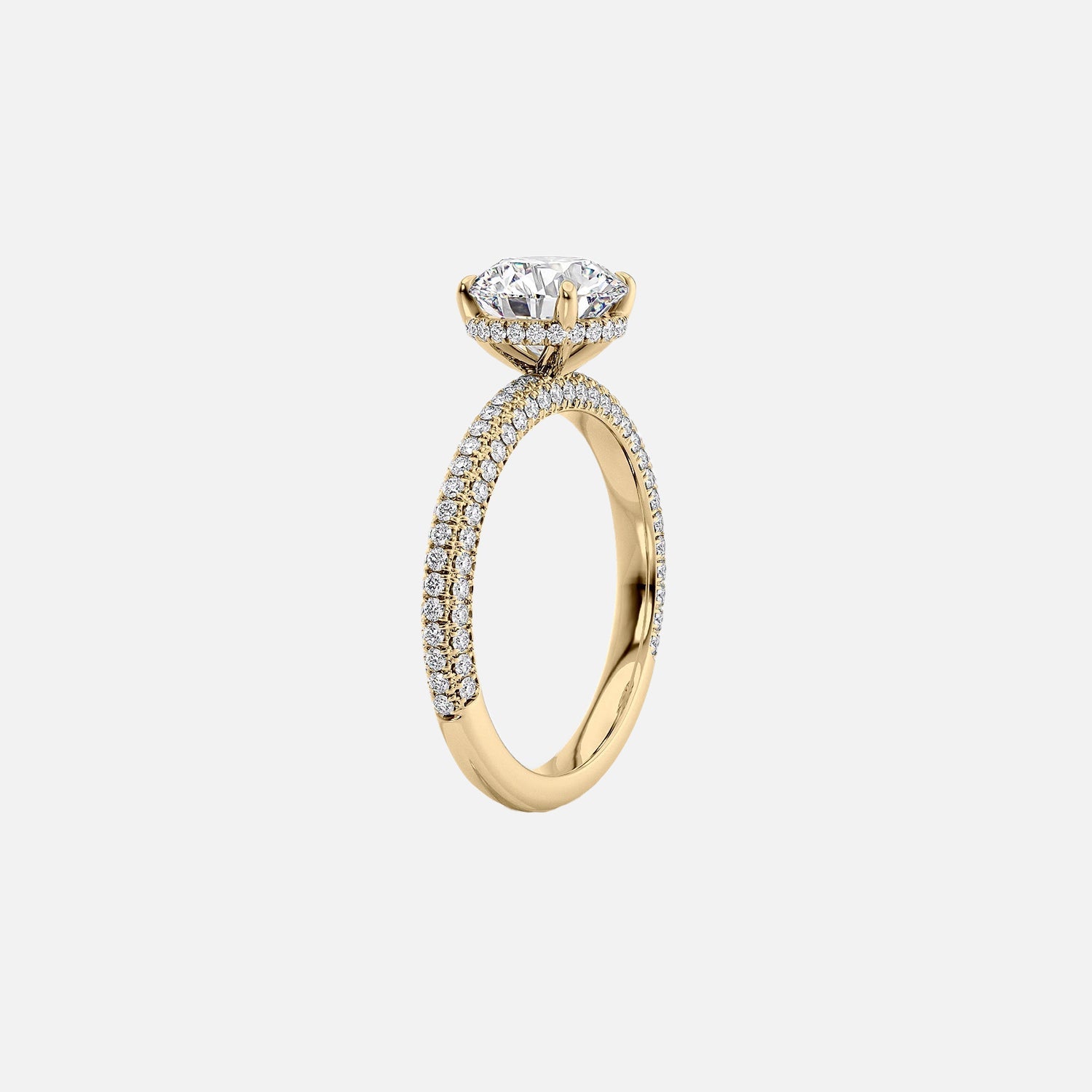  The Celine Princess Lab Diamond Ring 14k Yellow Gold 002