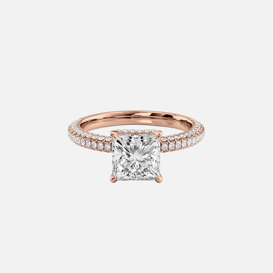  The Celine Princess Lab Diamond Ring 18k Rose Gold 001