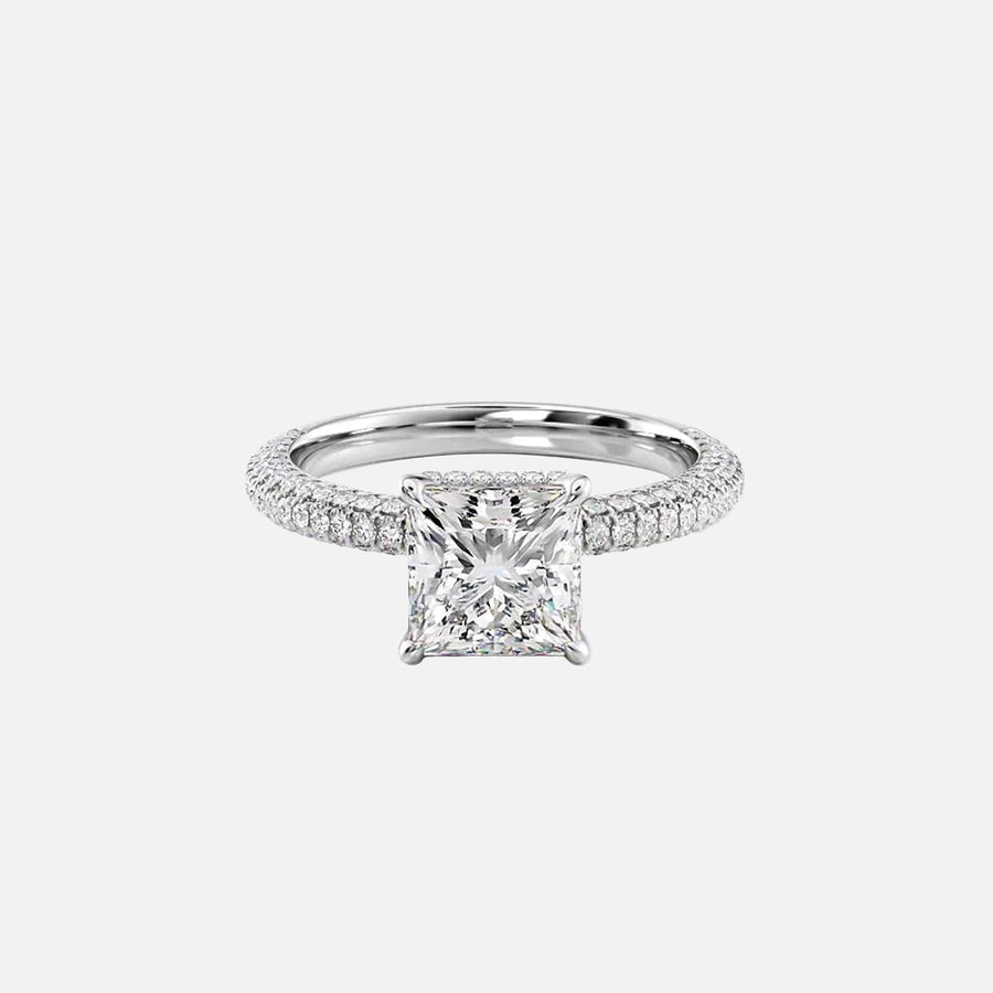  The Celine Princess Lab Diamond Ring 18k White Gold 001