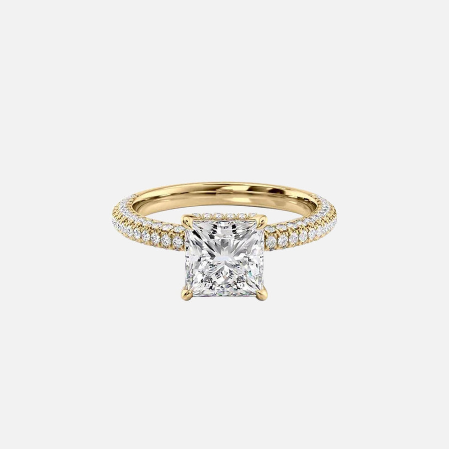  The Celine Princess Lab Diamond Ring 18k Yellow Gold 001