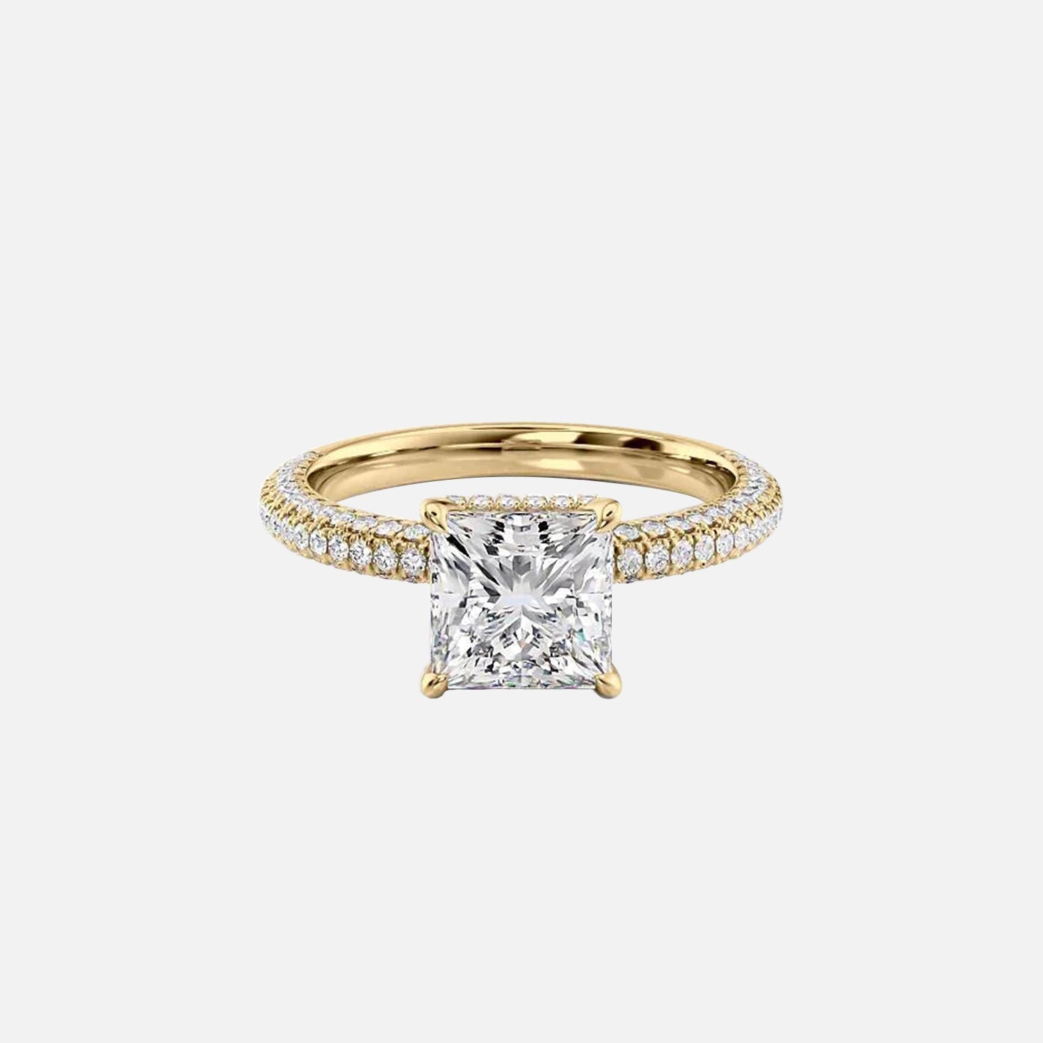 The Celine Princess Moissanite Ring 14k Yellow Gold 001
