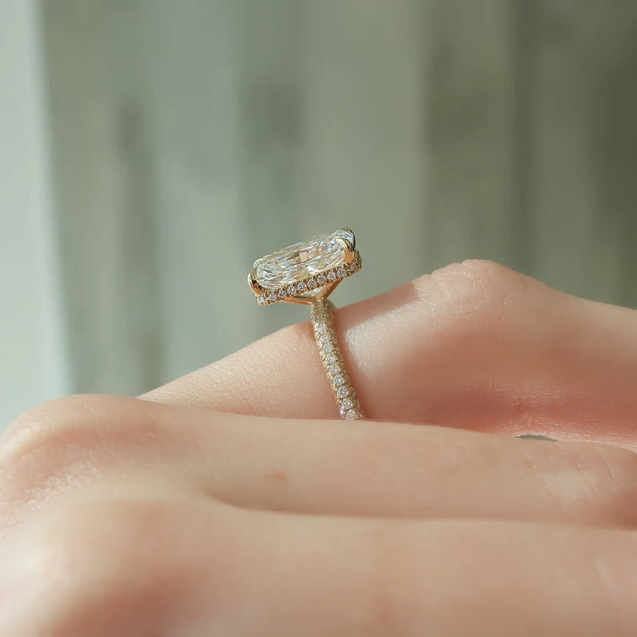  The Celine Radiant Lab Diamond Ring 14k Yellow Gold 004