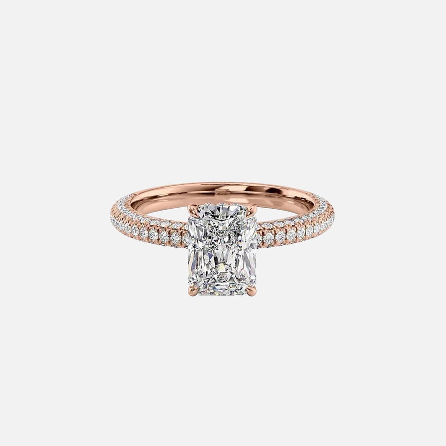  The Celine Radiant Lab Diamond Ring 18k Rose Gold 001