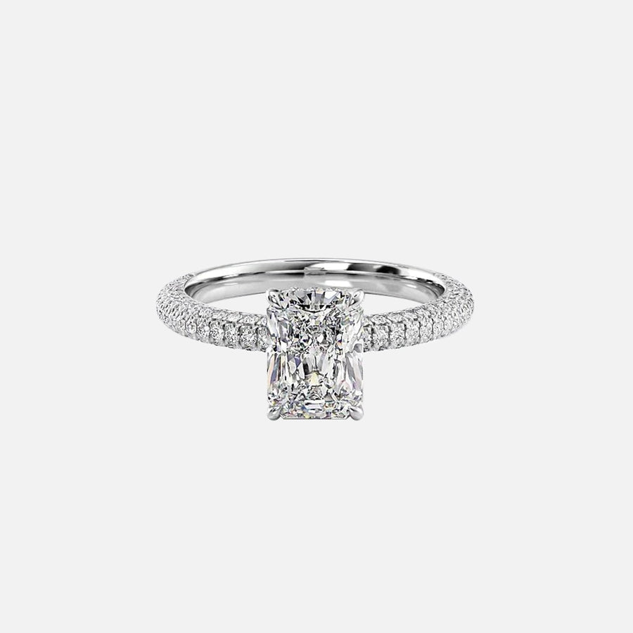  The Celine Radiant Lab Diamond Ring 18k White Gold 001