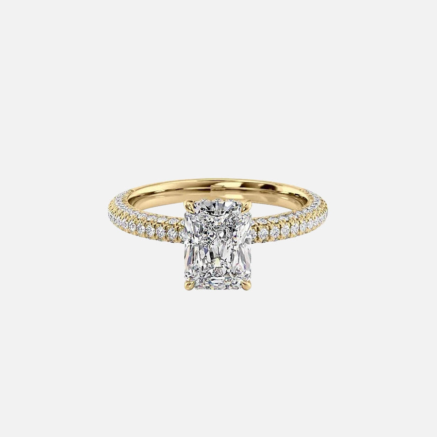  The Celine Radiant Lab Diamond Ring 18k Yellow Gold 001