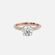  The Celine Round Lab Diamond Ring 14k Rose Gold 001