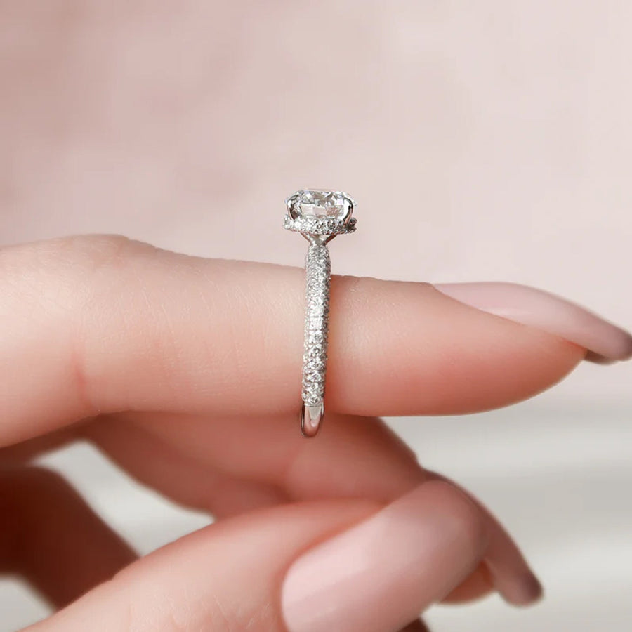  The Celine Round Lab Diamond Ring 14k White Gold 004