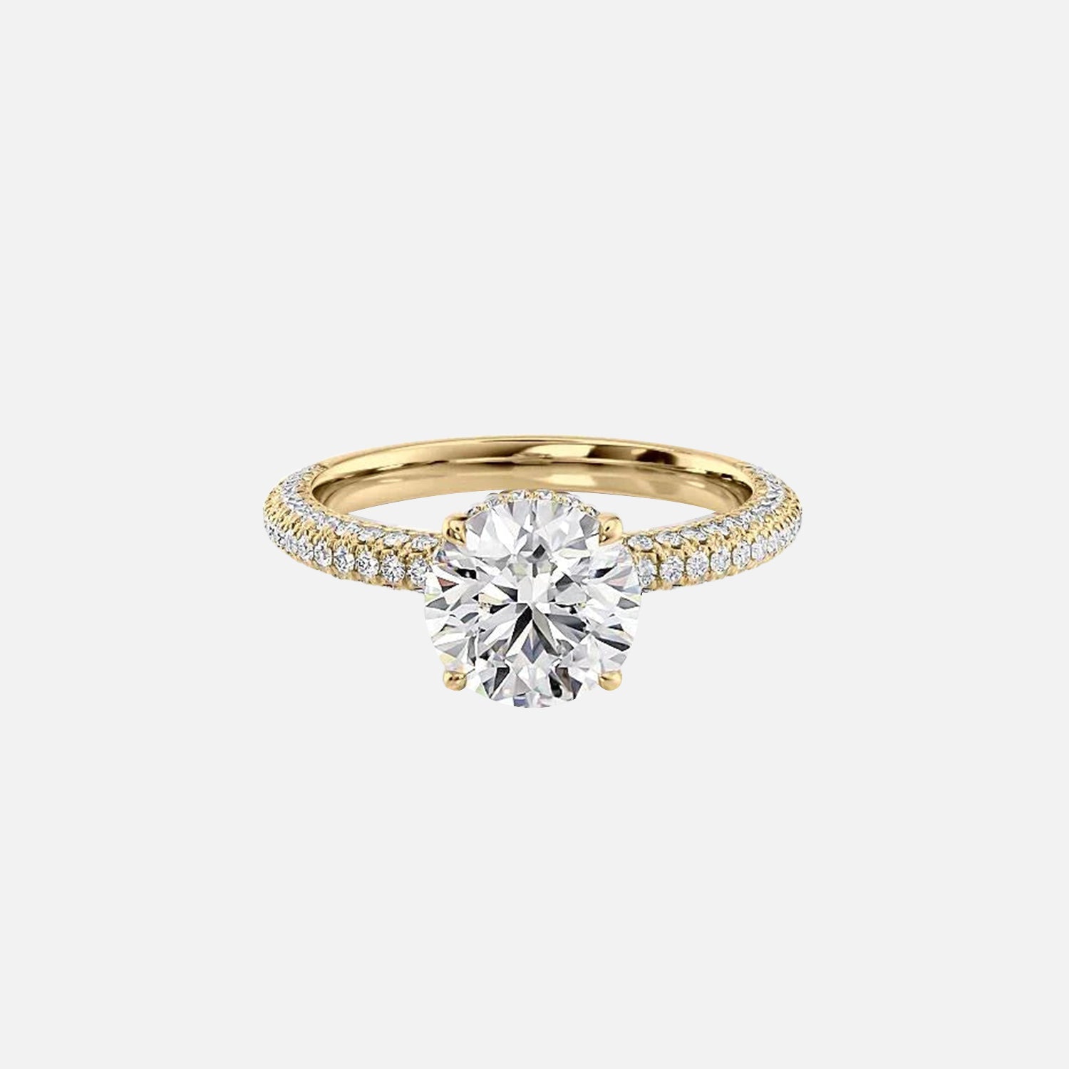 The Celine Round Lab Diamond Ring 14k Yellow Gold 001