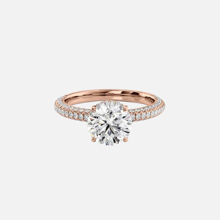  The Celine Round Lab Diamond Ring 18k Rose Gold 001