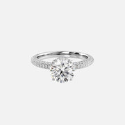  The Celine Round Lab Diamond Ring 18k White Gold 001