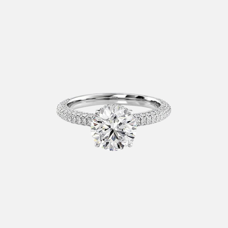  The Celine Round Lab Diamond Ring 18k White Gold 001