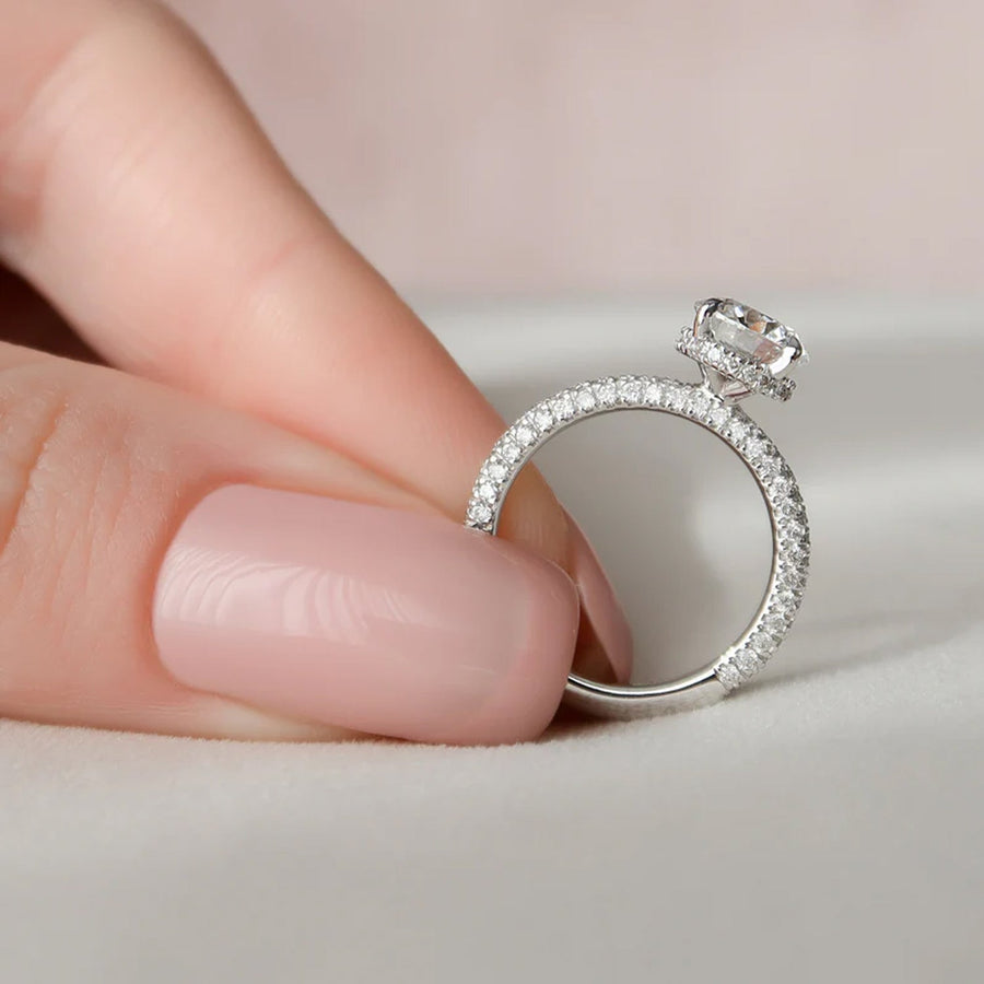 The Celine Round Lab Diamond Ring 18k White Gold 005 Final