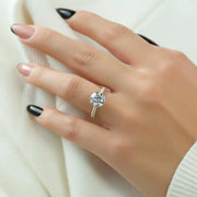  The Celine Round Lab Diamond Ring 18k Yellow Gold 003