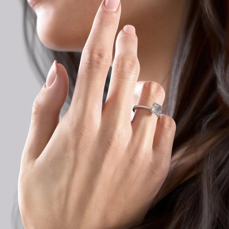 The Clara Cushion Pave Moissanite Ring - KNT - Engagement Rings, Wedding Bands & Fine Jewelry