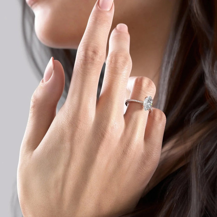 The Clara Marquise Pave Moissanite Ring - KNT - Engagement Rings, Wedding Bands & Fine Jewelry