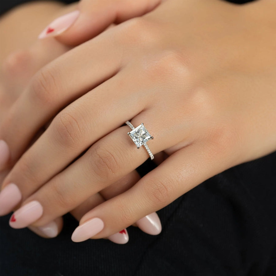 The Clara Princess Pave Moissanite Ring - KNT - Engagement Rings, Wedding Bands & Fine Jewelry