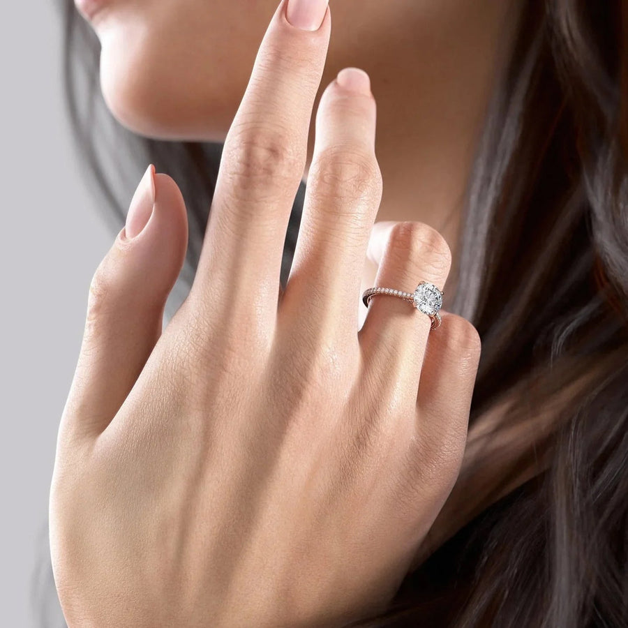 The Clara Round Pave Moissanite Ring - KNT - Engagement Rings, Wedding Bands & Fine Jewelry