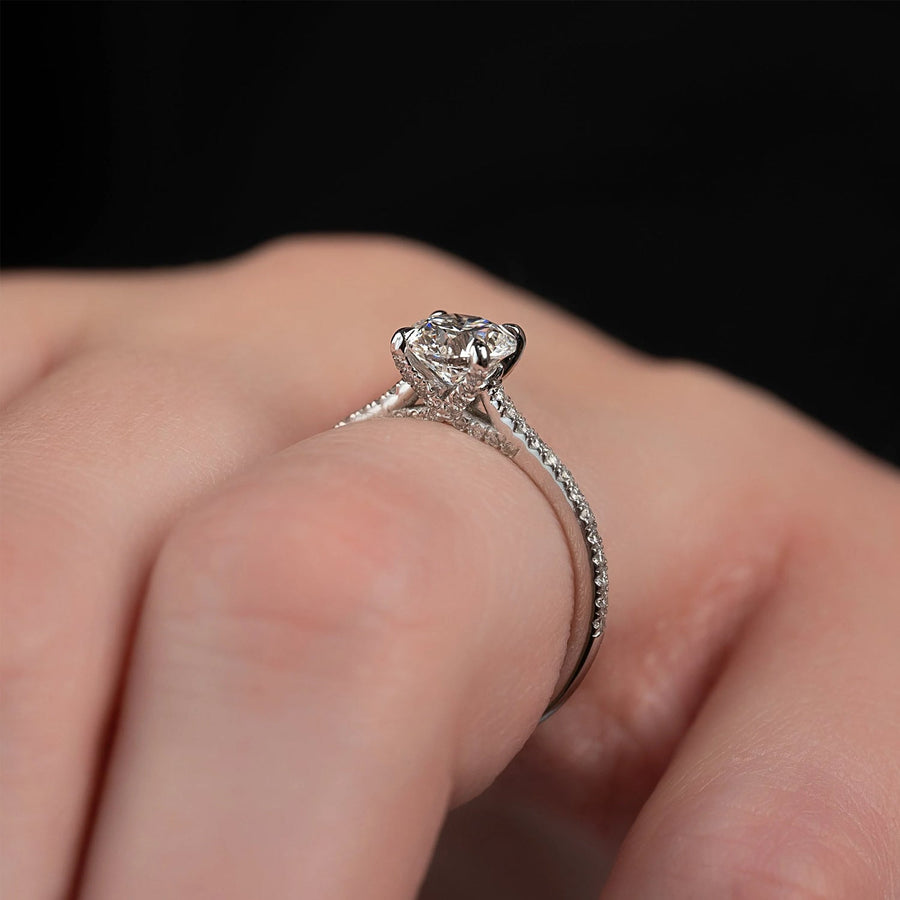 The Clara Round Pave Moissanite Ring - KNT - Engagement Rings, Wedding Bands & Fine Jewelry