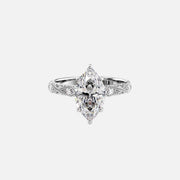  The Claudia Marquise Lab Diamond Ring 14k White Gold 001
