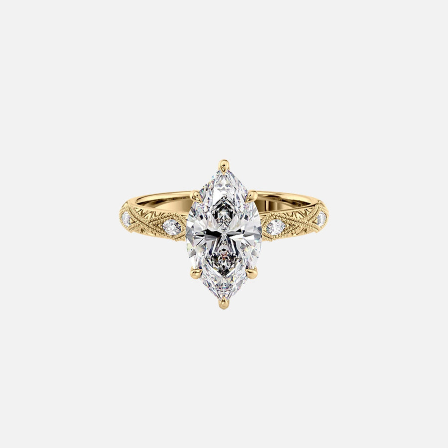 The Claudia Marquise Lab Diamond Ring 14k Yellow Gold 001
