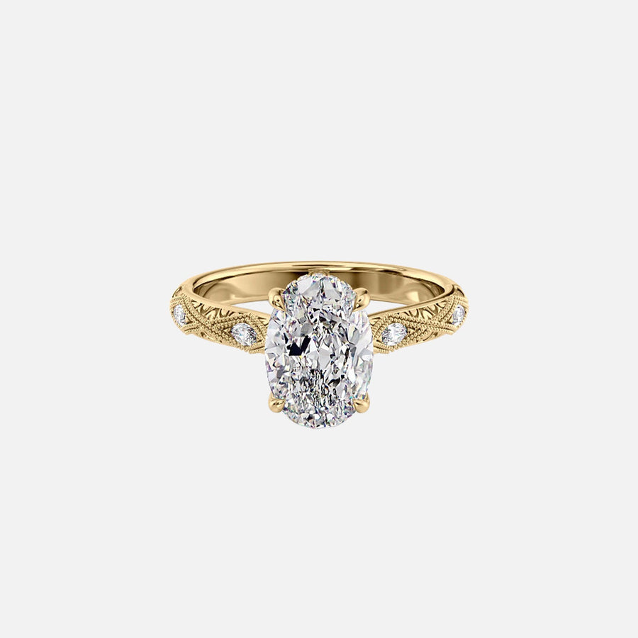 The Claudia Oval Lab Diamond Ring 14k Yellow Gold 001