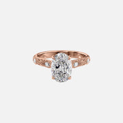  The Claudia Oval Lab Diamond Ring 18k Rose Gold 001