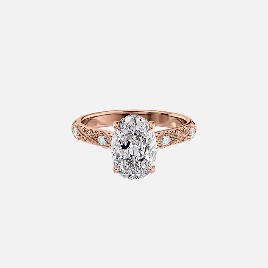  The Claudia Oval Lab Diamond Ring 18k Rose Gold 001