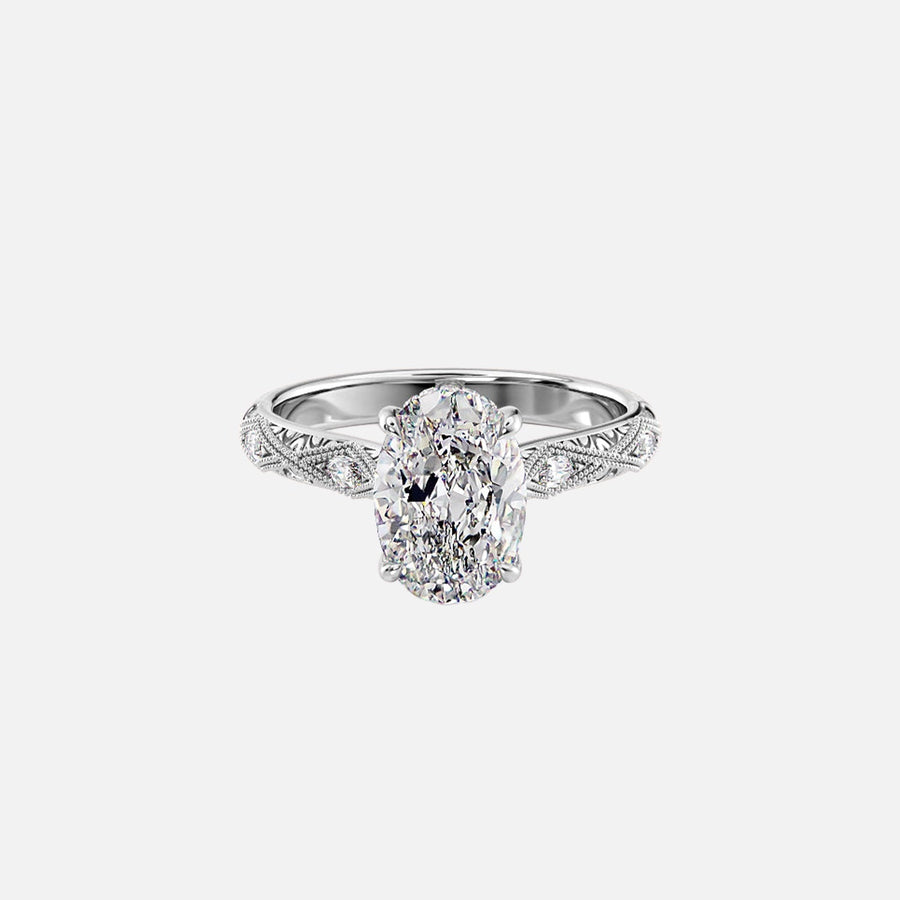  The Claudia Oval Lab Diamond Ring 18k White Gold 001