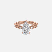  The Claudia Pear Lab Diamond Ring 14k Rose Gold 001