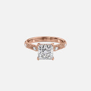  The Claudia Princess Moissanite Ring 18k Rose Gold 001