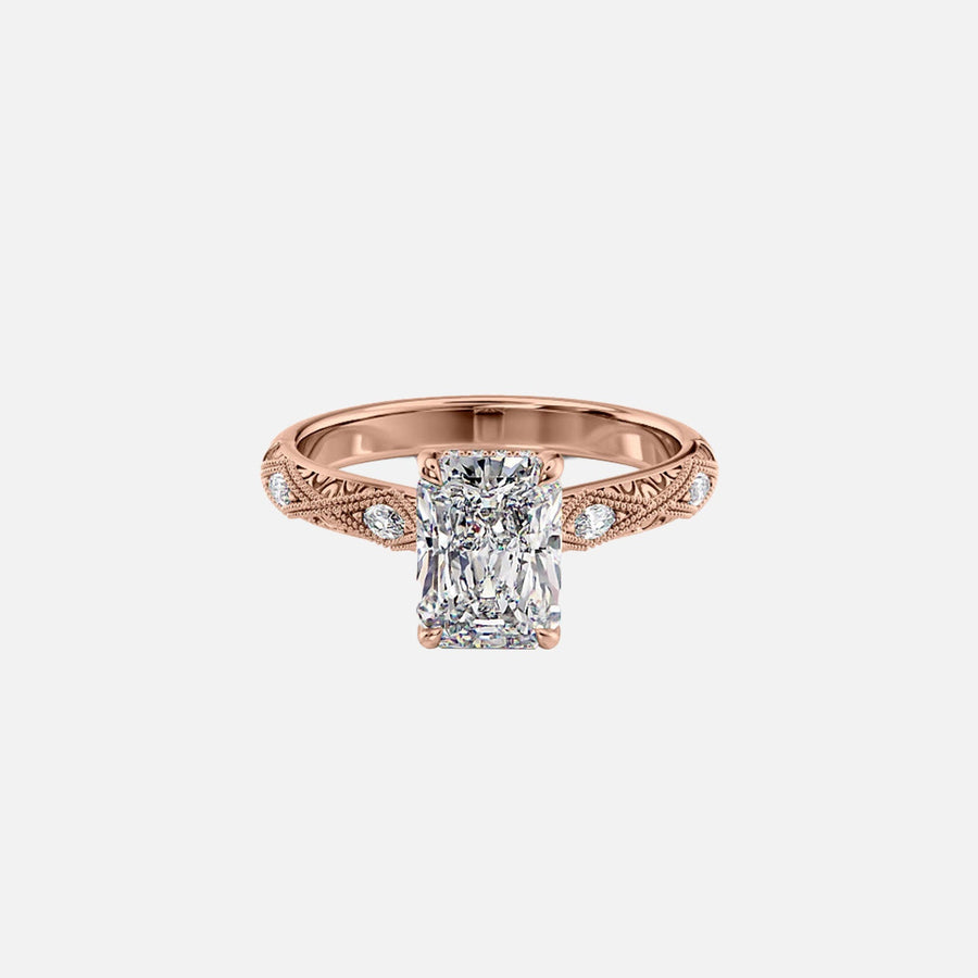  The Claudia Radiant Lab Diamond Ring 14k Rose Gold 001