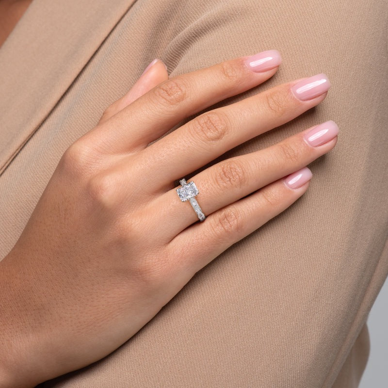  The Claudia Radiant Lab Diamond Ring 18k White Gold 003