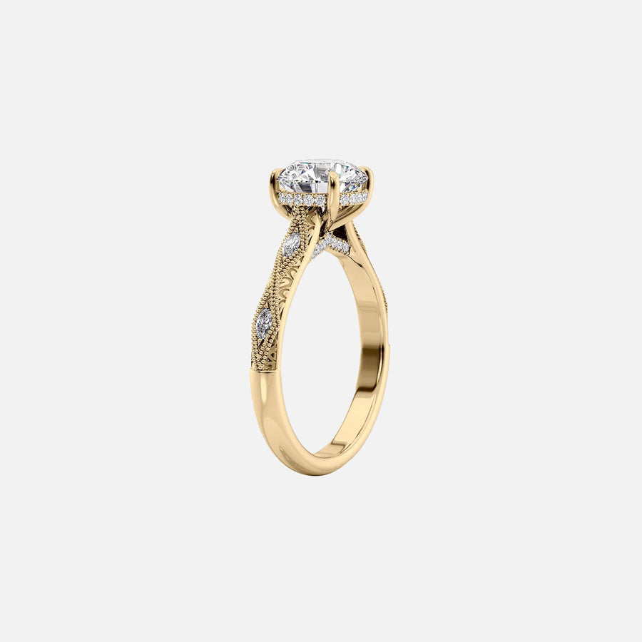  The Claudia Round Lab Diamond Ring 14k Yellow Gold 002