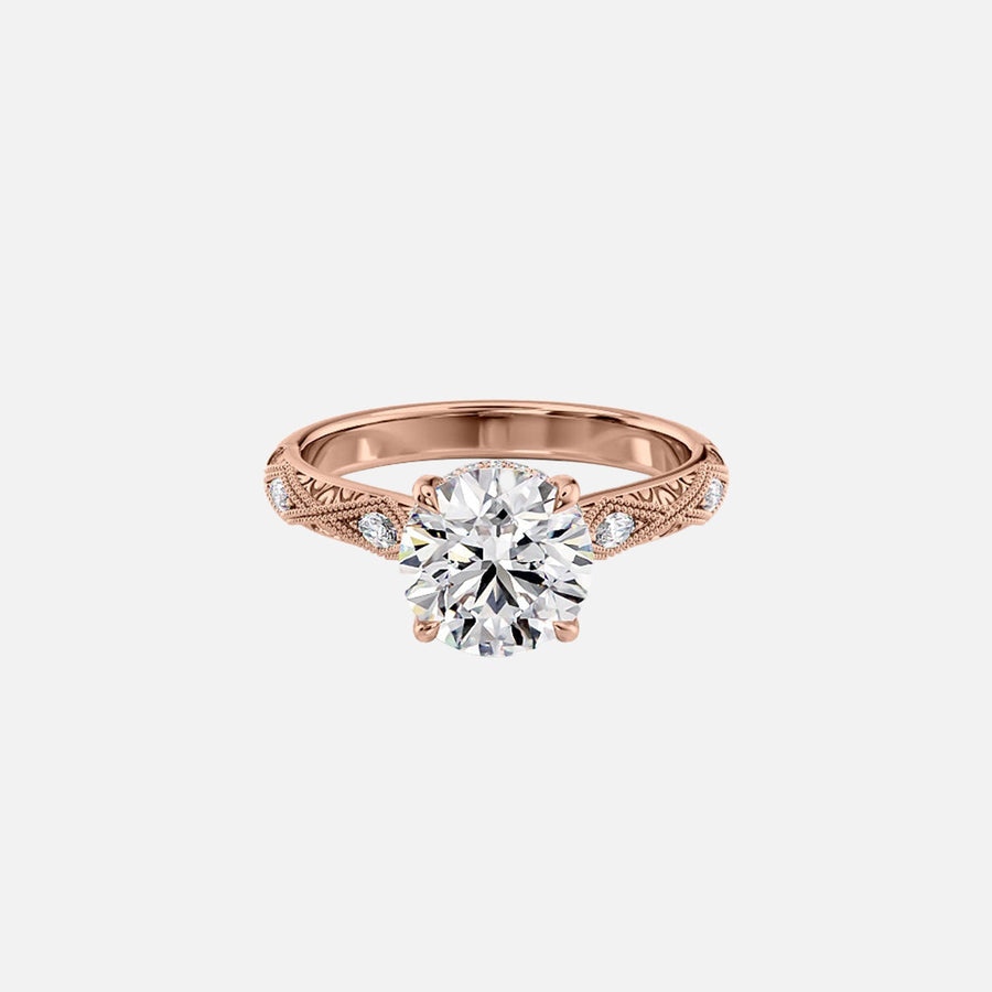  The Claudia Round Lab Diamond Ring 18k Rose Gold 001