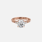  The Claudia Round Moissanite Ring 18k Rose Gold 001