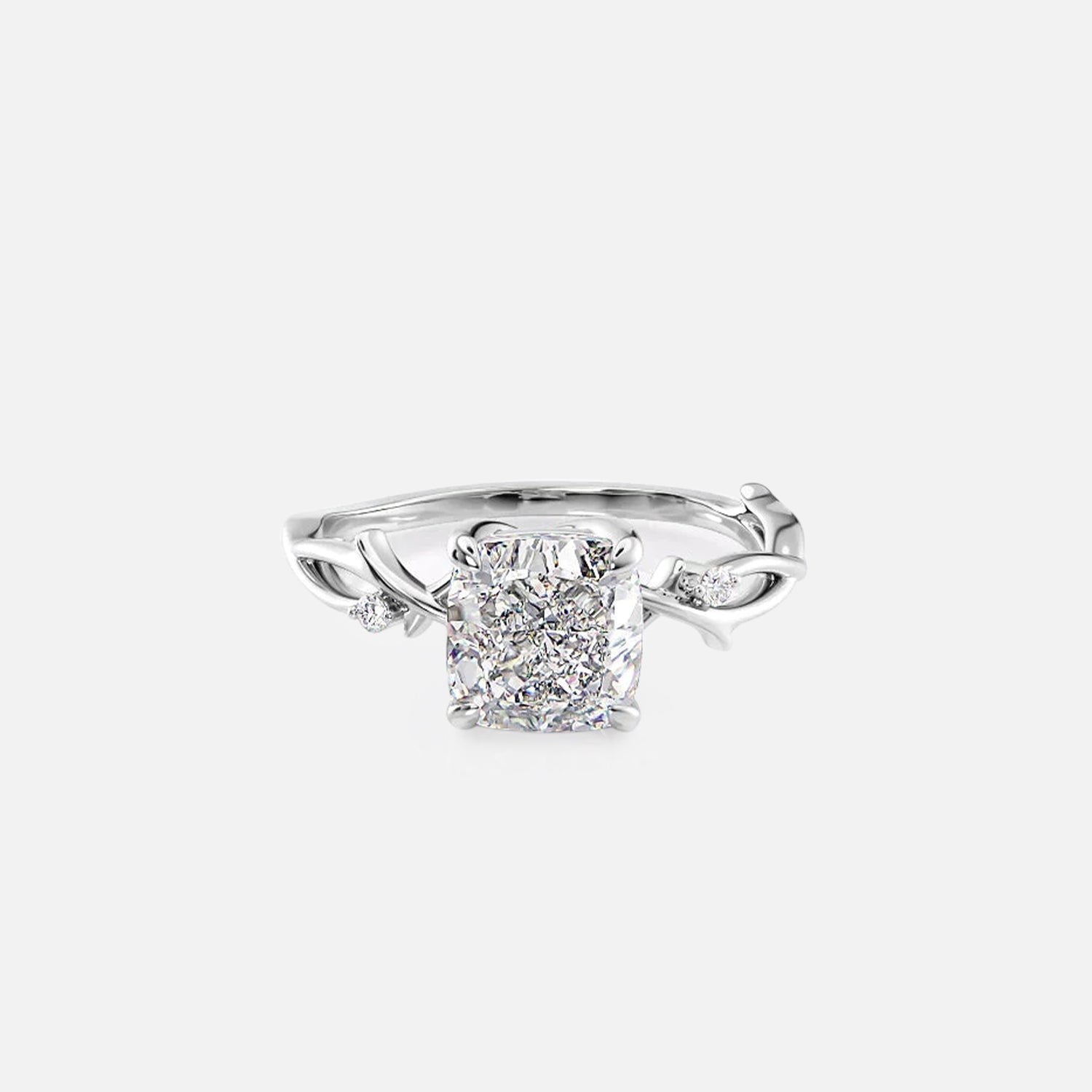 The Coco Cushion Side Stone Moissanite Ring - KNT - Engagement Rings, Wedding Bands & Fine Jewelry