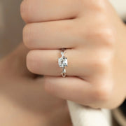 The Coco Cushion Side Stone Moissanite Ring - KNT - Engagement Rings, Wedding Bands & Fine Jewelry