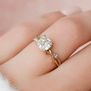 The Coco Cushion Side Stone Moissanite Ring - KNT - Engagement Rings, Wedding Bands & Fine Jewelry