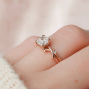 The Coco Cushion Side Stone Moissanite Ring - KNT - Engagement Rings, Wedding Bands & Fine Jewelry