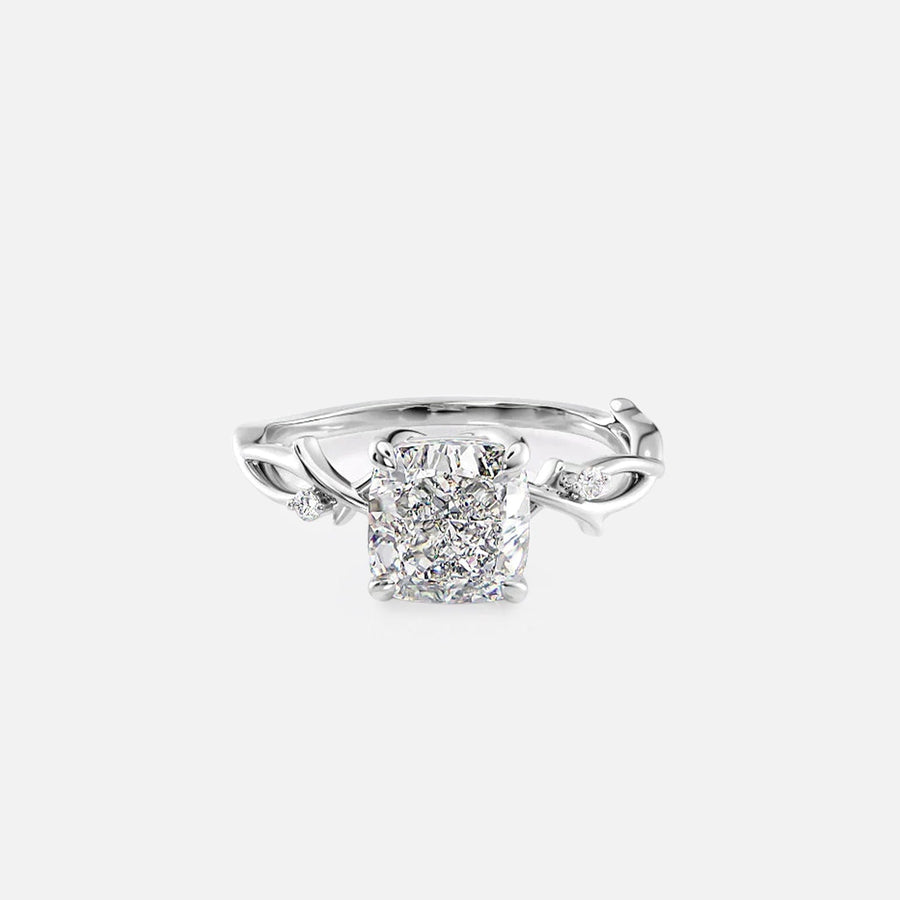 The Coco Cushion Side Stone Moissanite Ring - KNT - Engagement Rings, Wedding Bands & Fine Jewelry