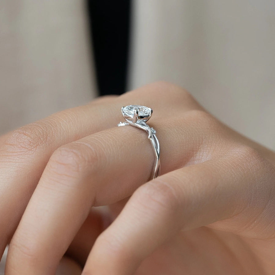 The Coco Cushion Side Stone Moissanite Ring - KNT - Engagement Rings, Wedding Bands & Fine Jewelry
